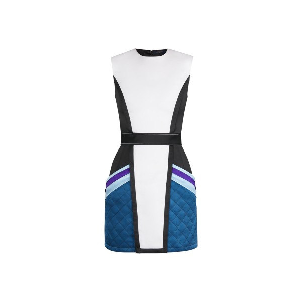 Sleeveless Graphic Quilted Dress
