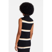 Sleeveless Monogram Stripe Jacquard Tube Dress