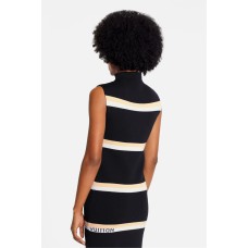 Sleeveless Monogram Stripe Jacquard Tube Dress
