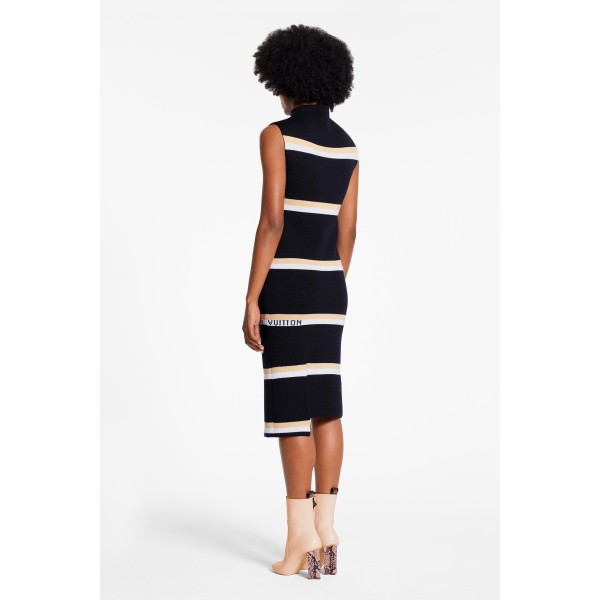 Sleeveless Monogram Stripe Jacquard Tube Dress