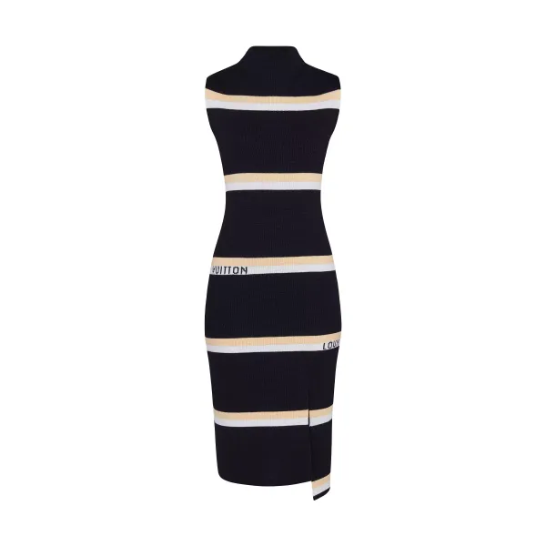 Sleeveless Monogram Stripe Jacquard Tube Dress