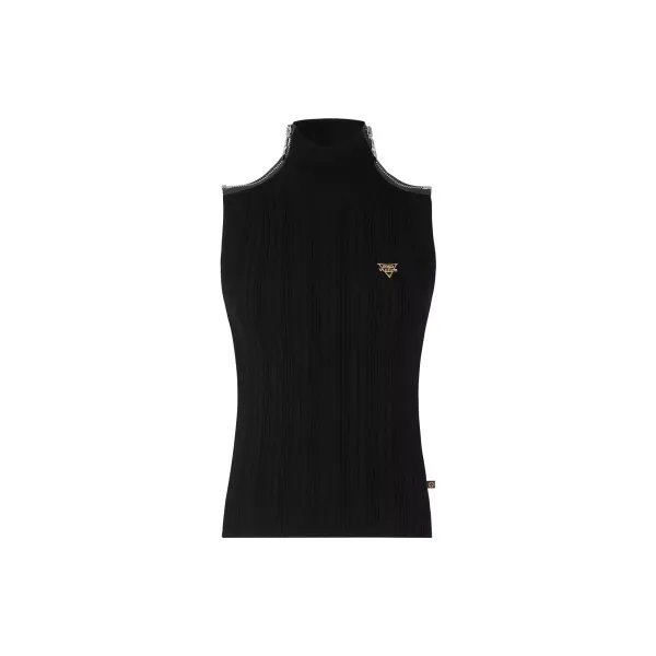 Sleeveless Pullover With Shoulder Zip