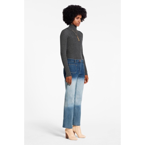 Straight Cut Denim Pants