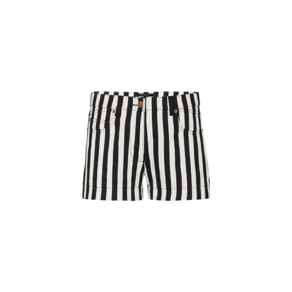 Striped Denim Shorts