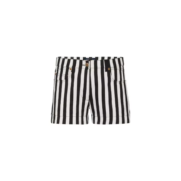 Striped Denim Shorts