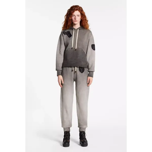 Travel Kit Overdyed Hoodie With LV Patches